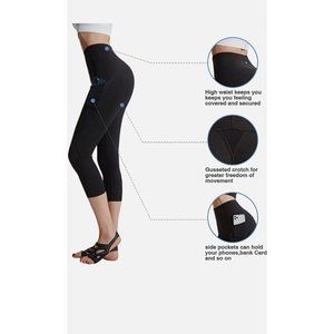 AFZ Women'S High Waisted Compression Leggings  Exercise Shorts Yoga Pants Sz M.
